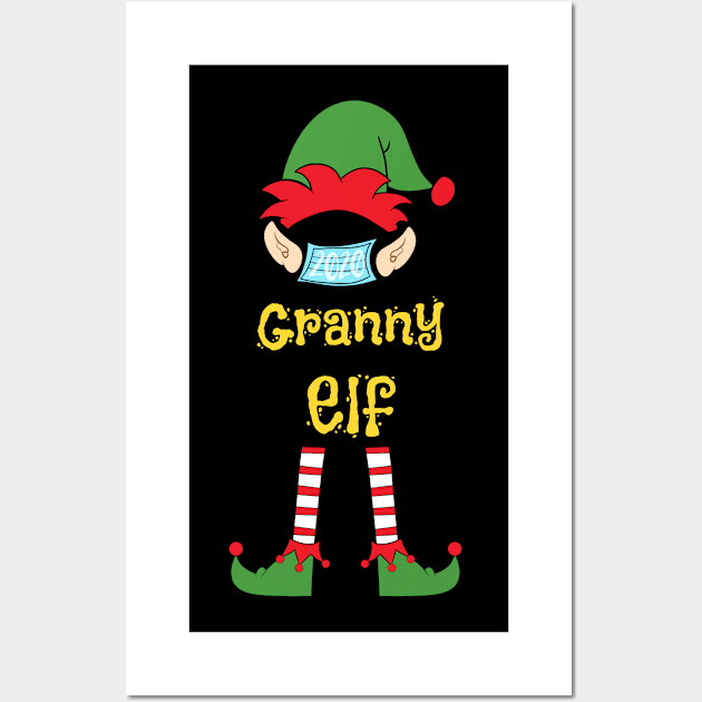 2020 Masked Christmas Elf Family Group Matching Shirts -  Granny Wall Art by Funkrafstik